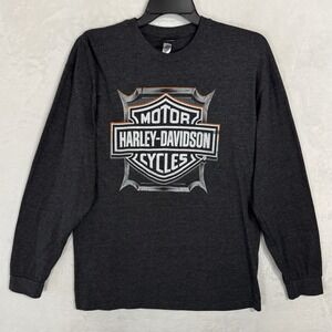 Harley‎ Davidson Logo Long Sleeve Graphic T Shirt Size XL Tifton Georgia Biker